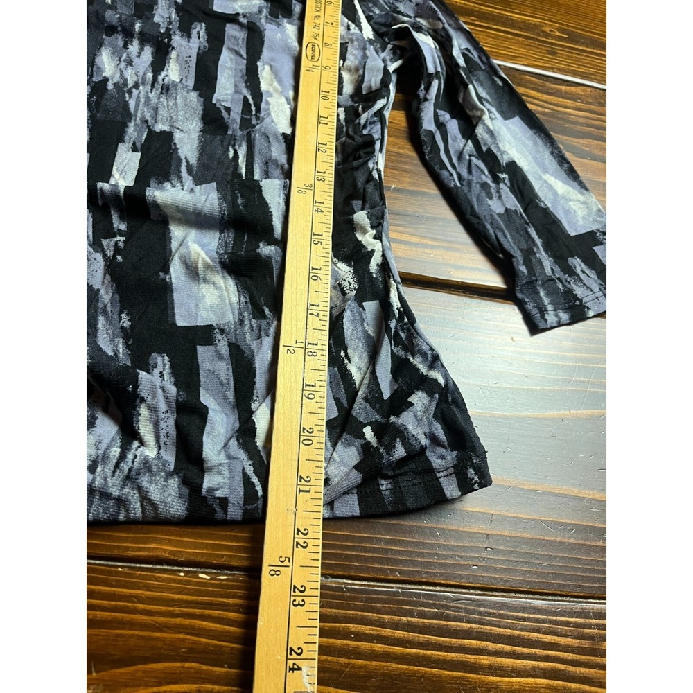 Style&Co. Shirt, Women's Size Medium, Black Gray, 3/4 Sleeve - Picture 5 of 8